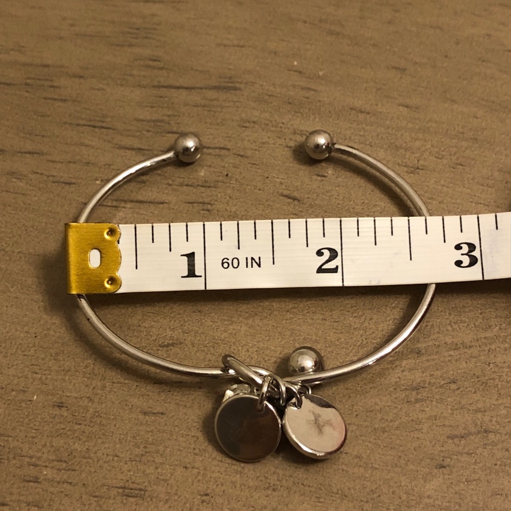 Silver Charm Bracelet with Initials N and W - Picture 8 of 8